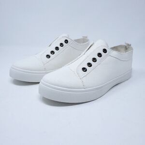 Bamboo Canvas Solid White Sneakers Shoes